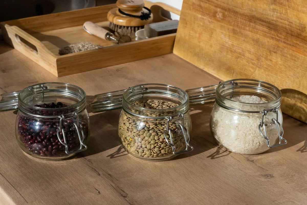 Dried beans in a jar