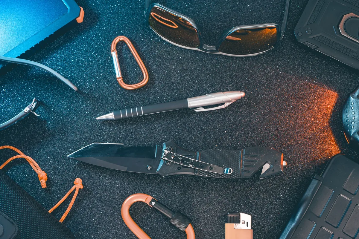 Everyday carry items laid out
