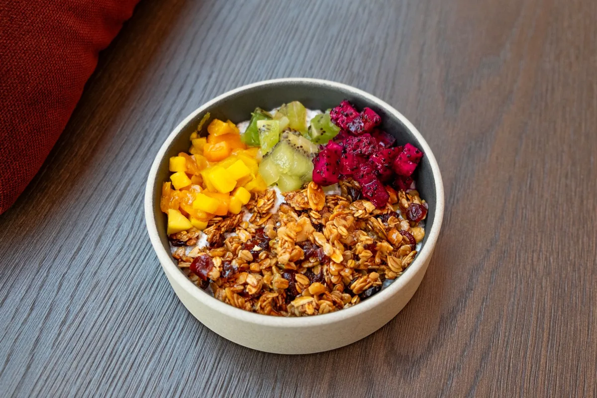 Healthy breakfast bowl with fresh fruits