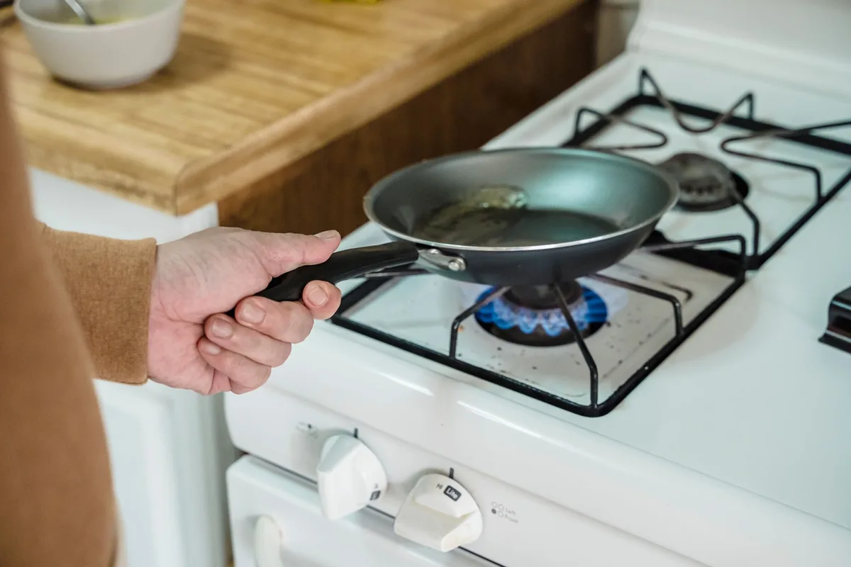 Frying in a pan