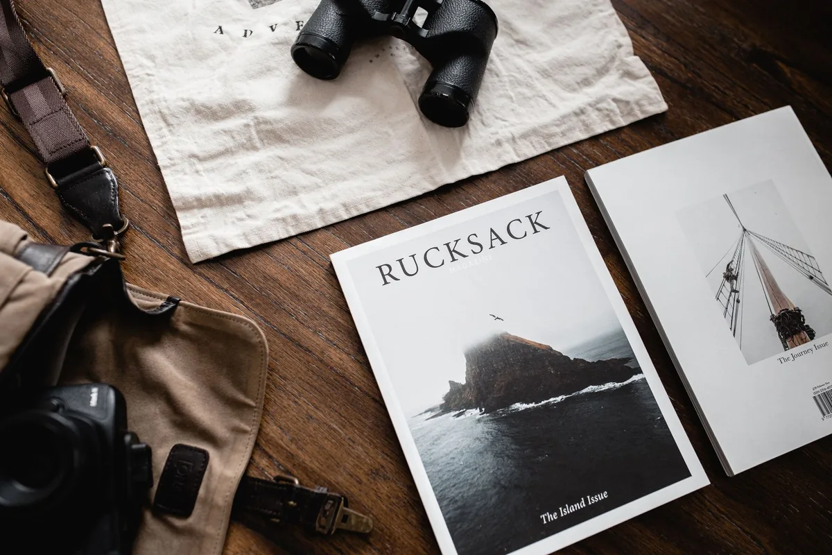 Gear laid out on canvas