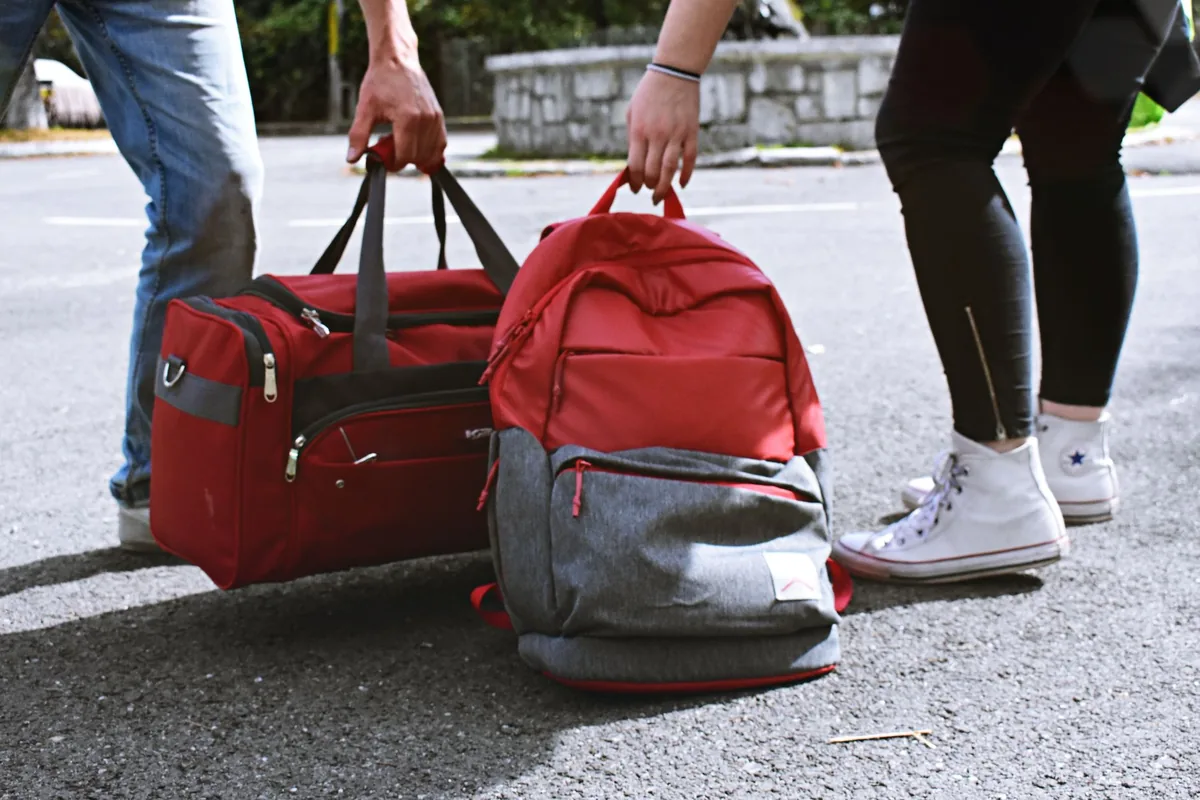 Gear packed into a bag