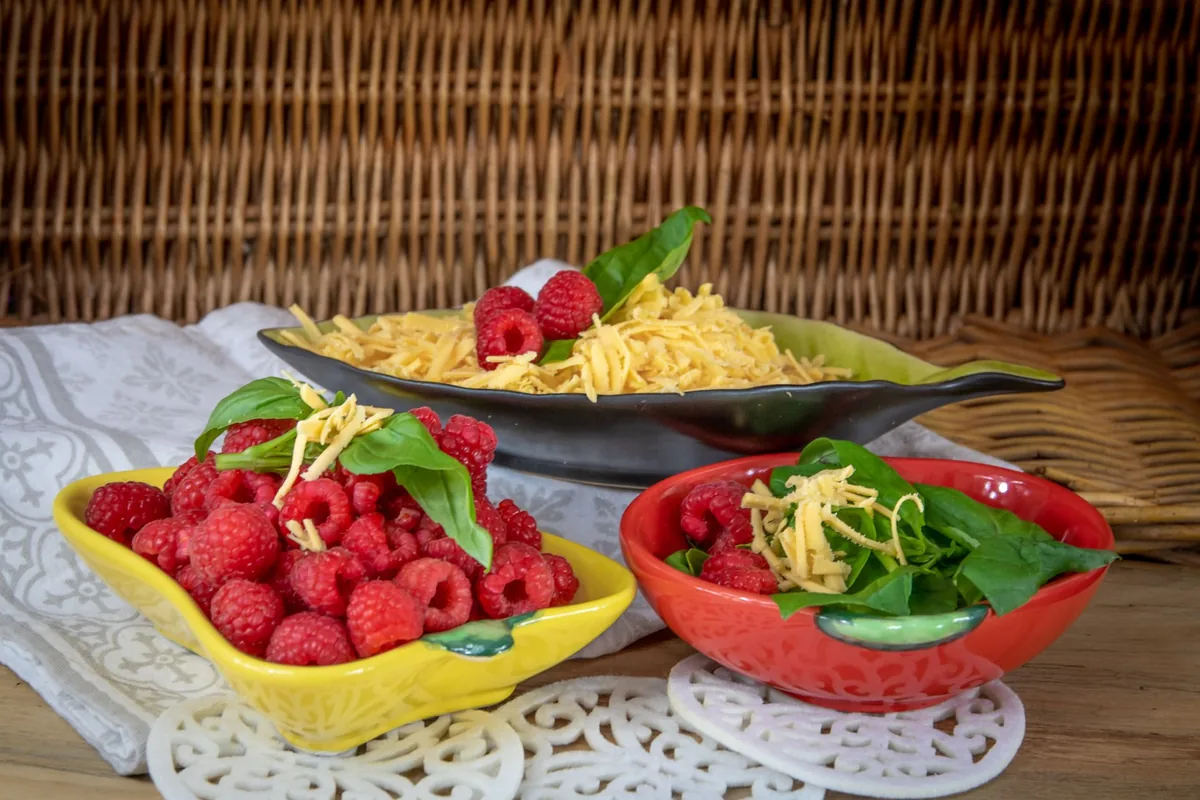 Grated cheese in a bowl