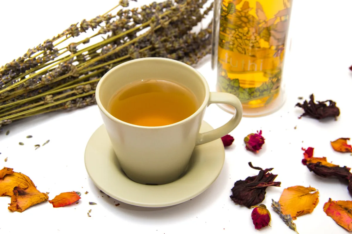 Herbal tea with dried flowers