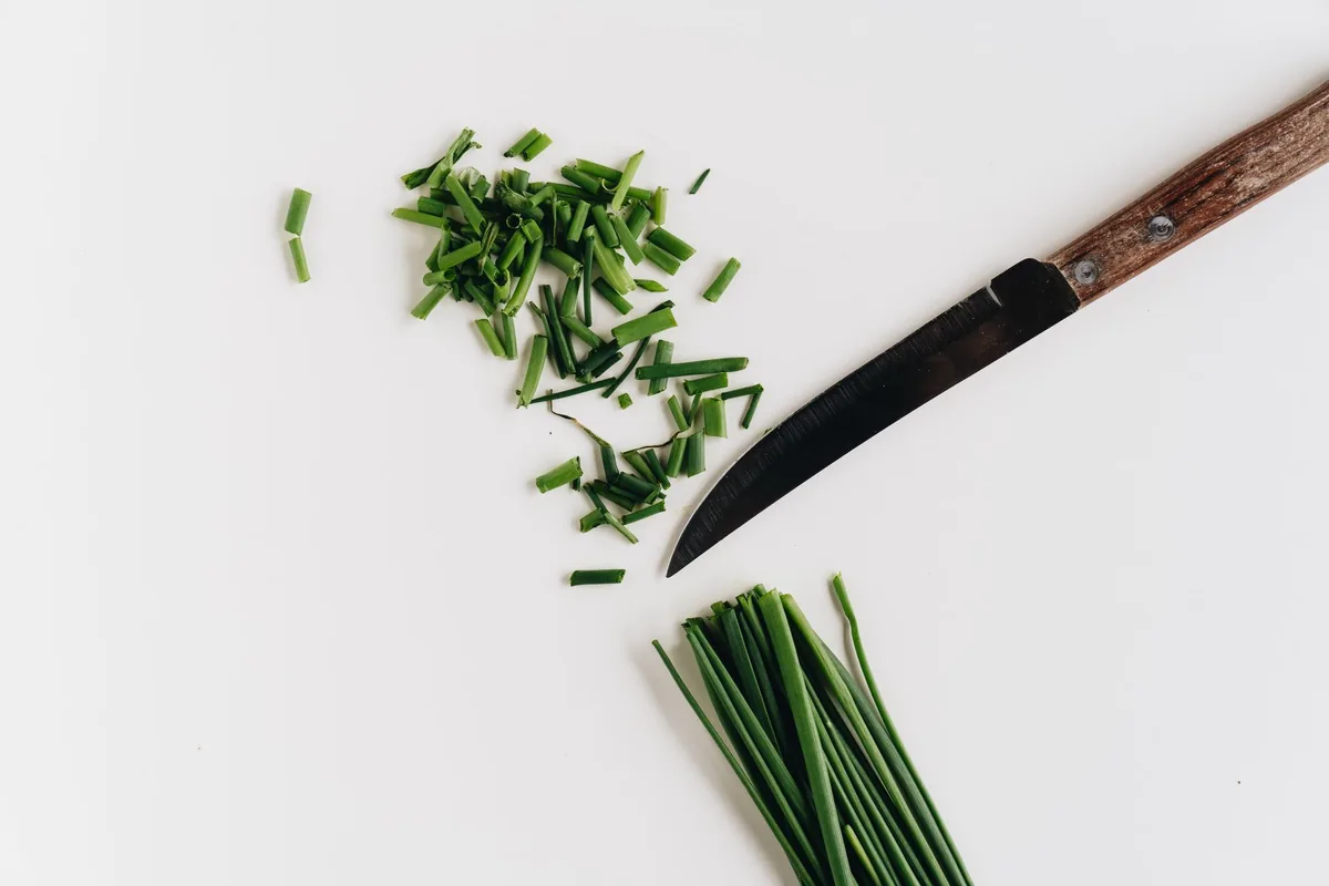 Chopped herbs and garlic