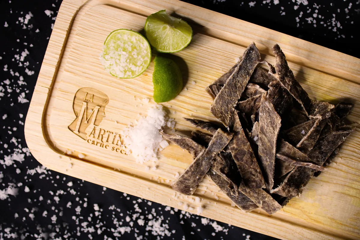 Homemade beef jerky strips