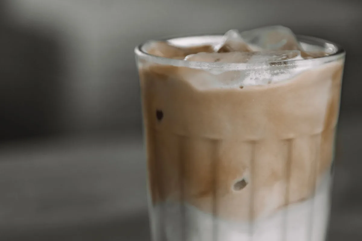 Iced coffee in a tall glass
