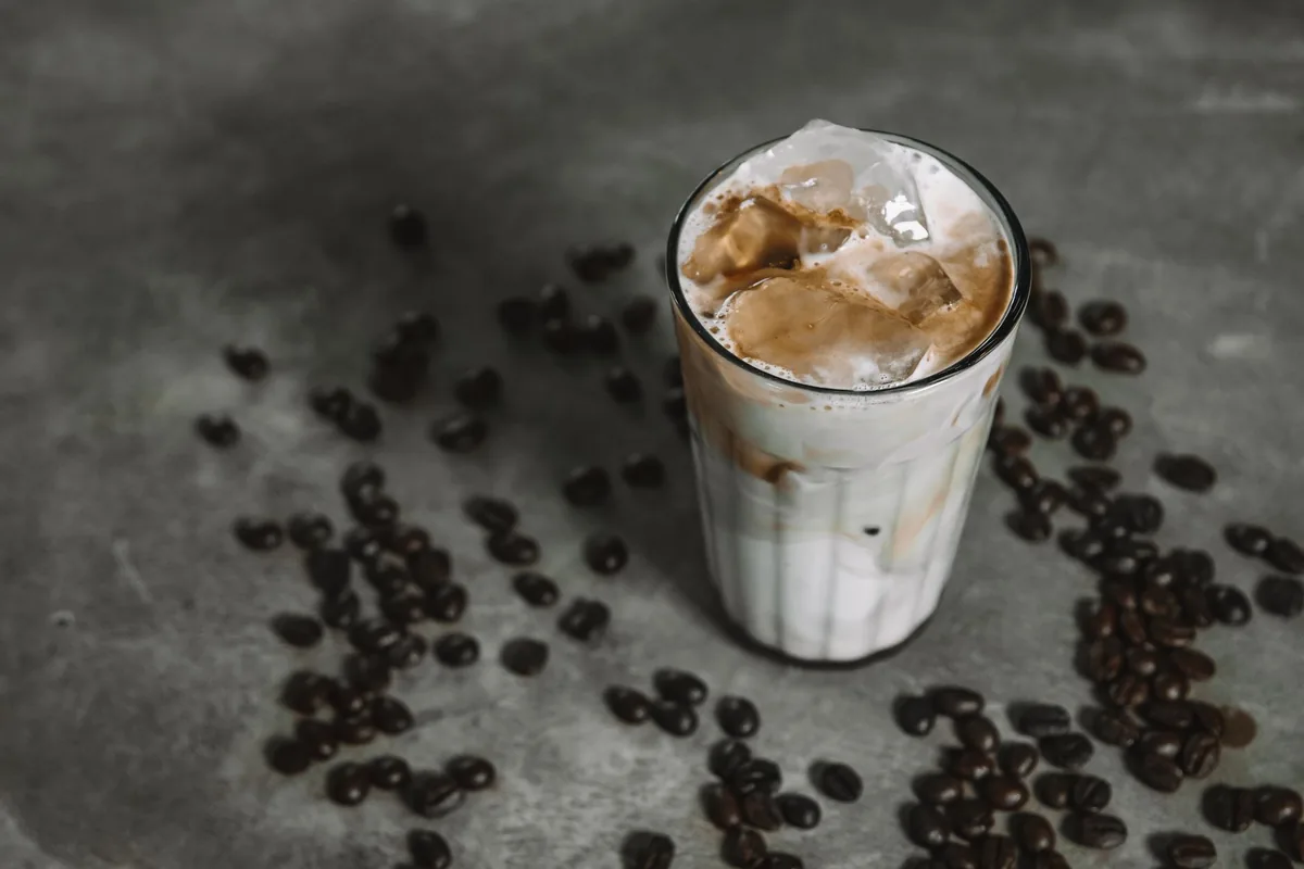Iced coffee with cold foam
