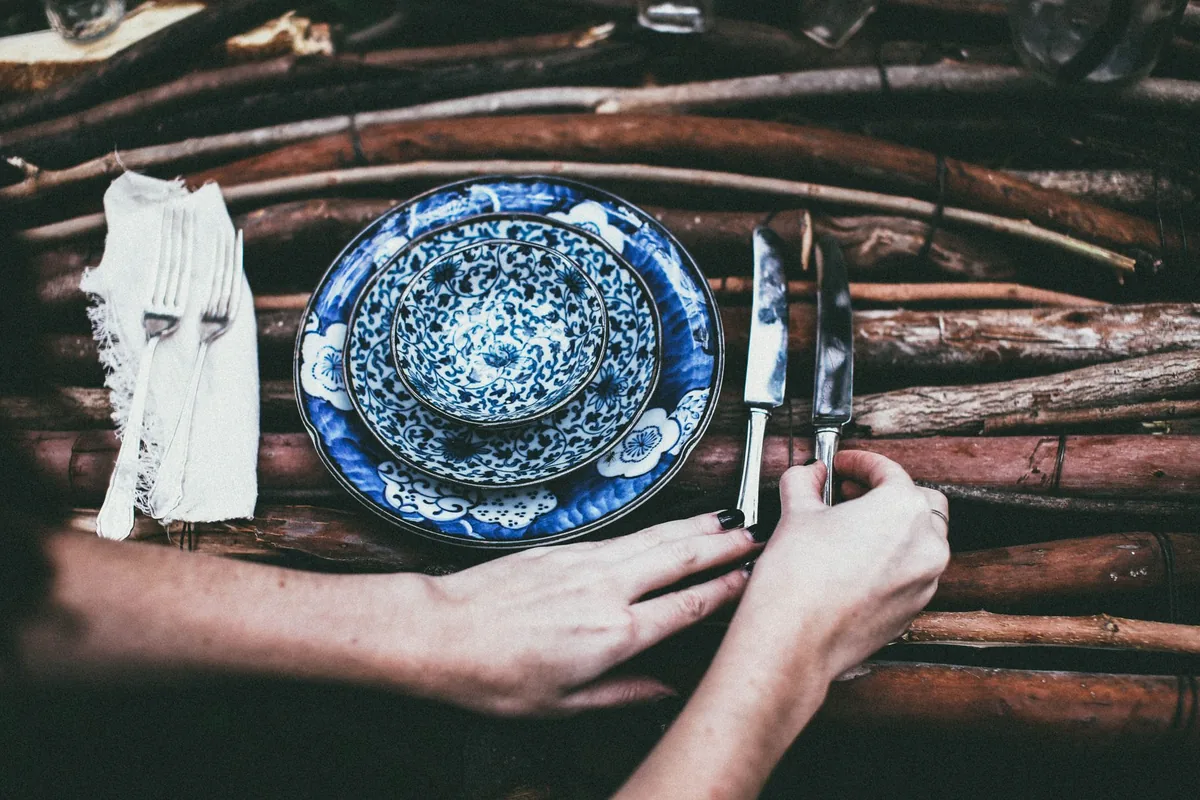 Cutlery on a plate