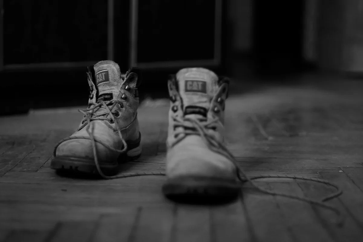 Laced work boots
