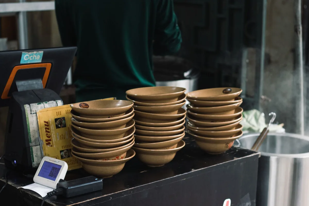 Nesting bowls on a counter