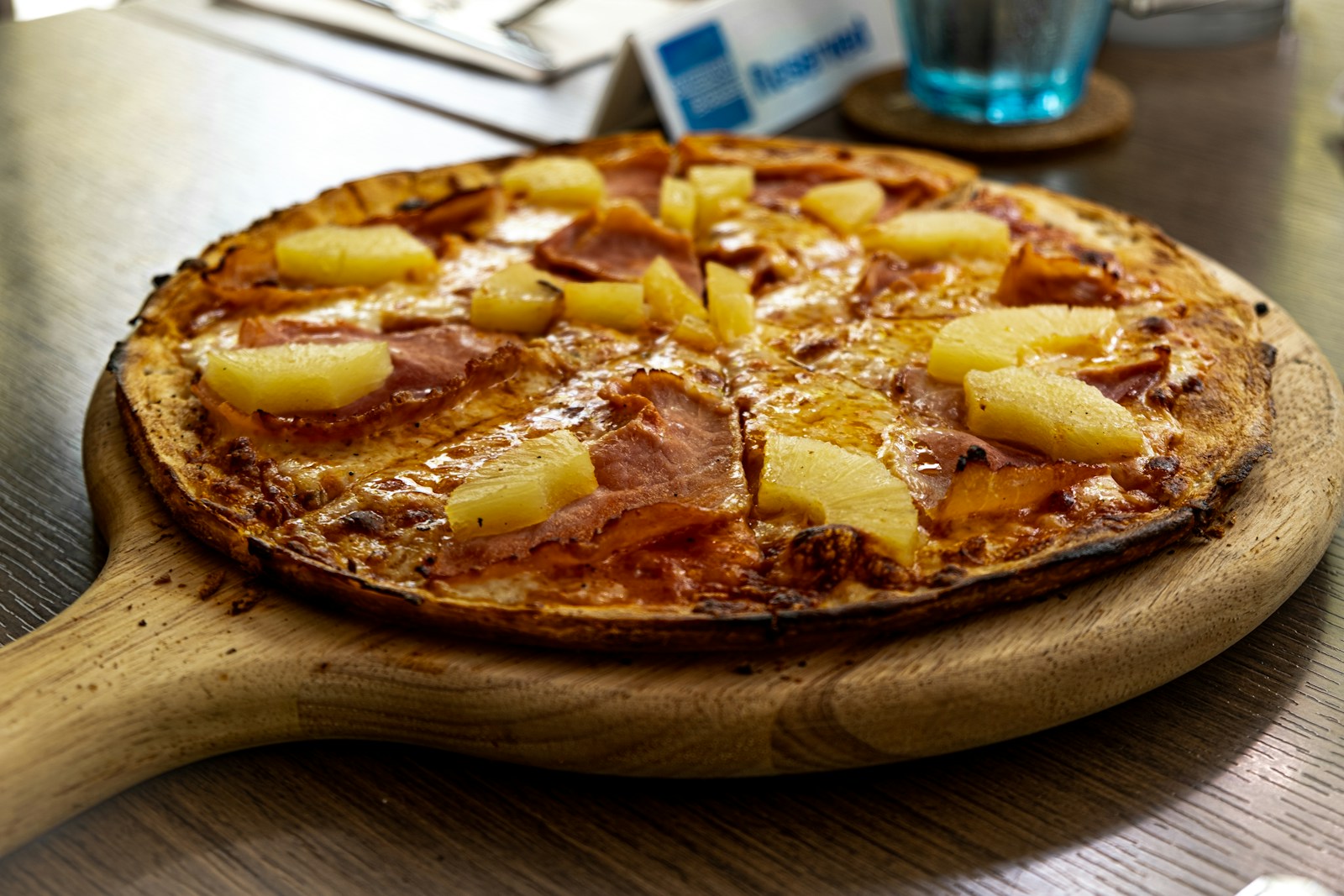 Hawaiian pizza with ham and pineapple