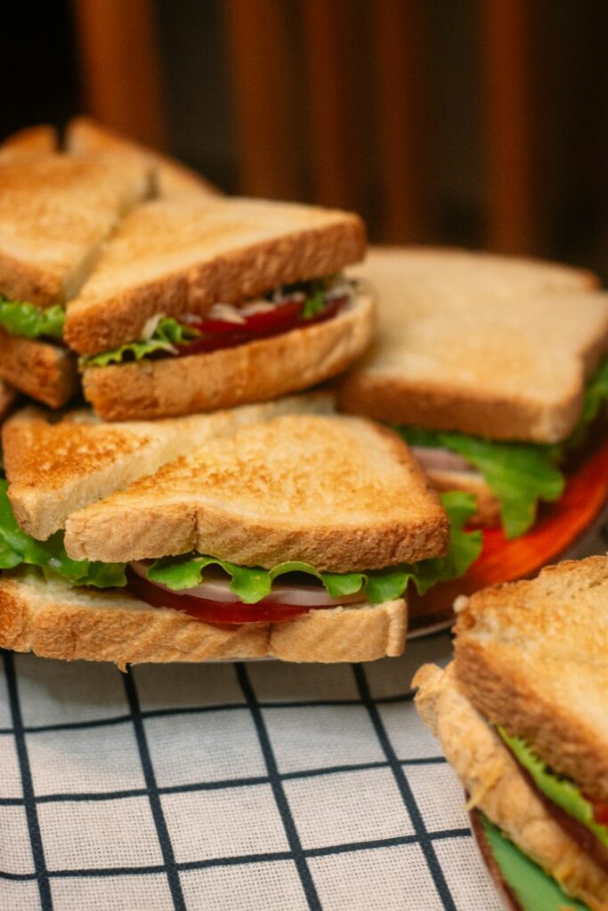 American hoagie sandwich with ham, turkey, and cheese