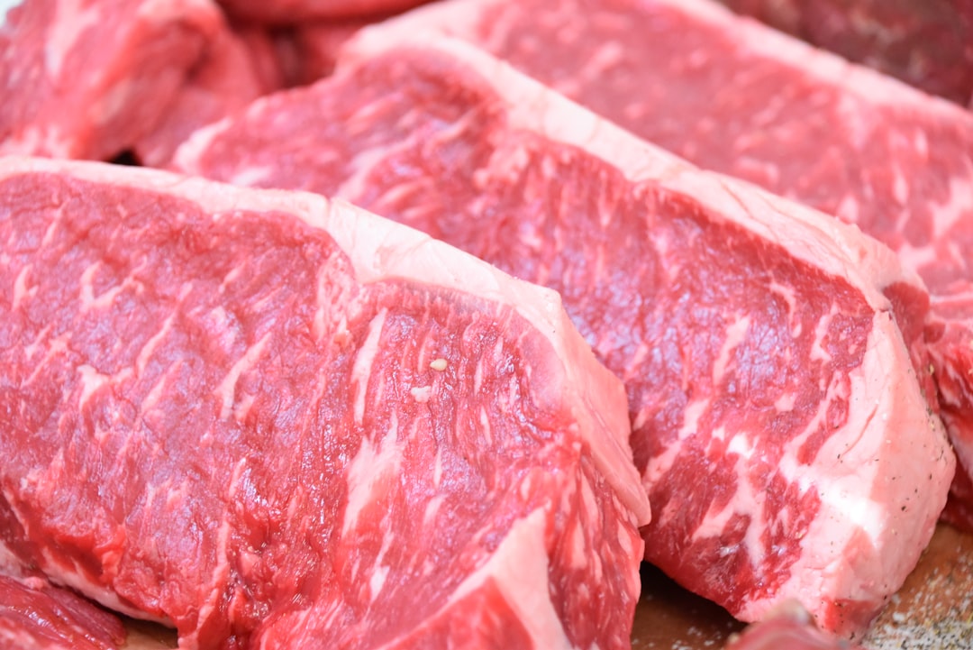 Raw steak cuts close-up
