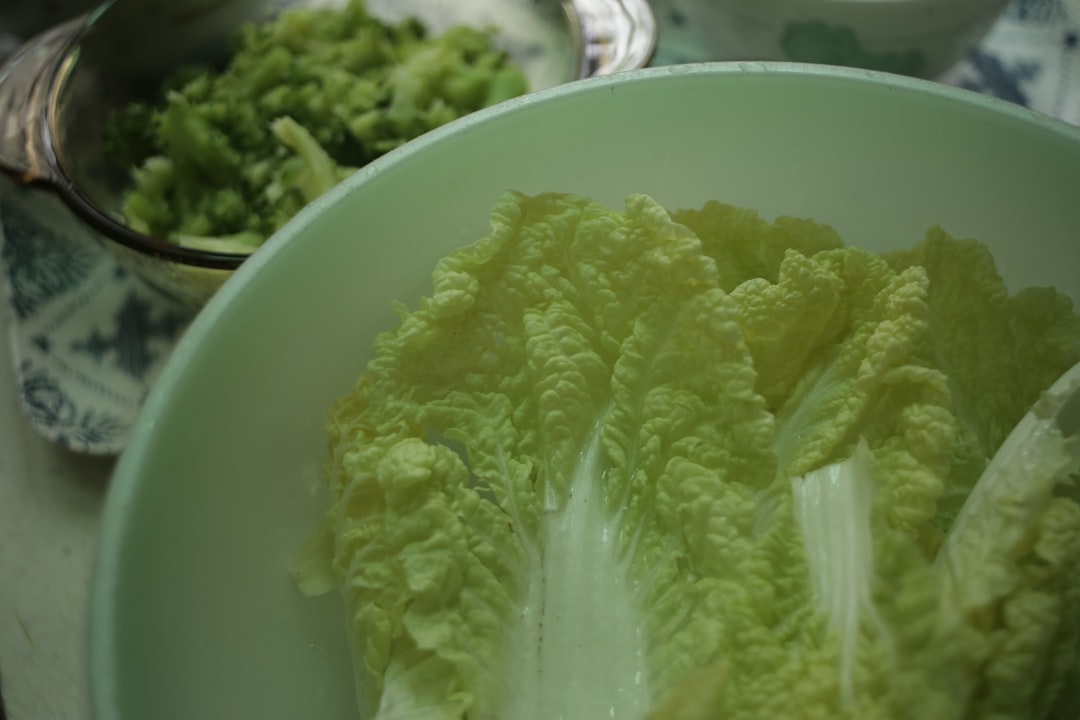 Shredded lettuce in a bowl
