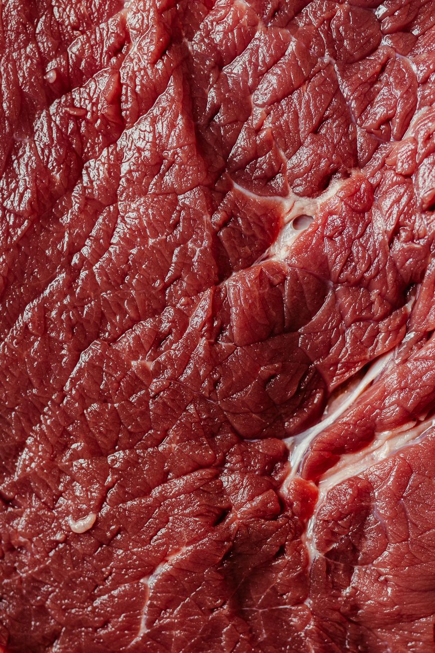 Close-up texture of raw beef