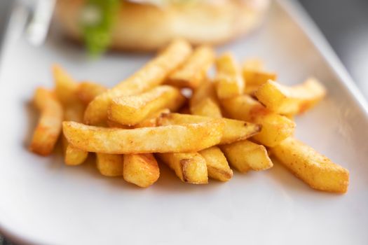 Crispy golden french fries close-up