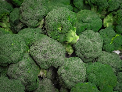 Fresh broccoli florets close up