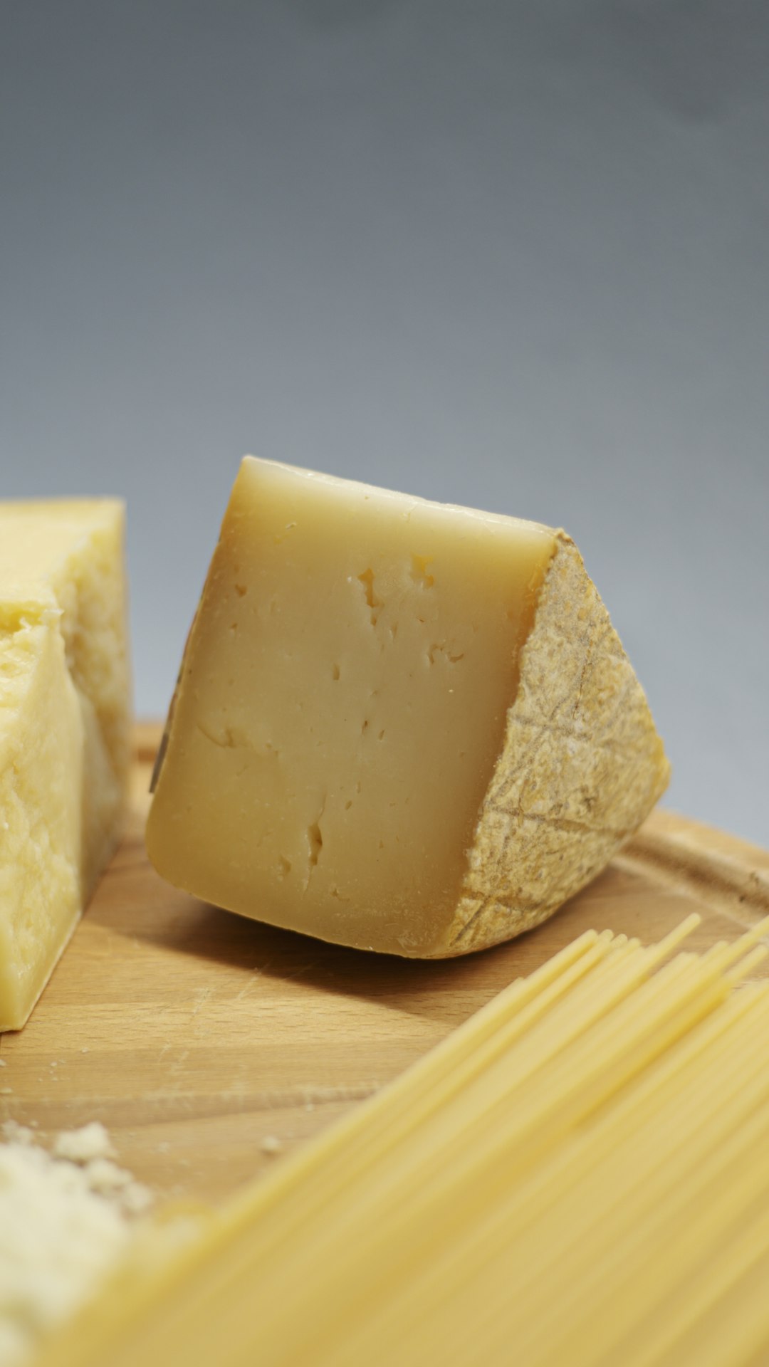 Wedge of hard Italian cheese