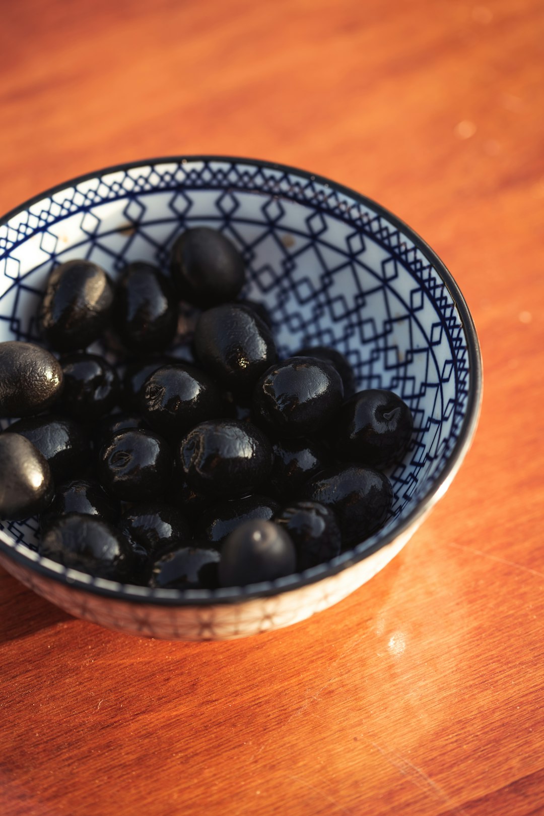 Bowl of fresh black olives