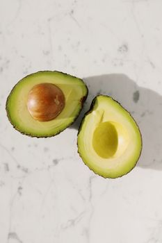 Sliced avocado halves