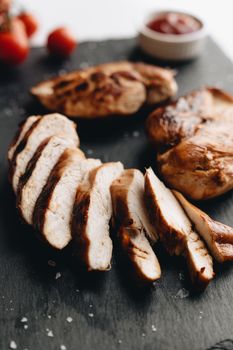 Sliced grilled chicken breast