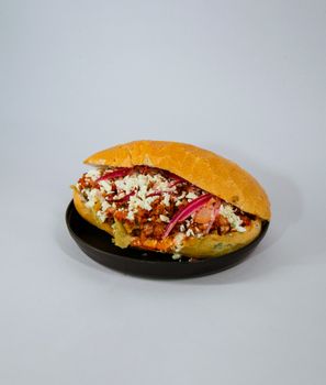 Close-up of a torta sandwich