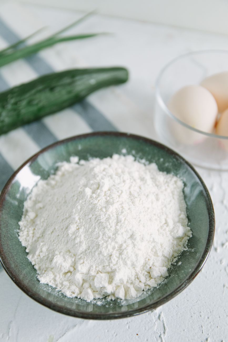 Bowl of flour and eggs for breading