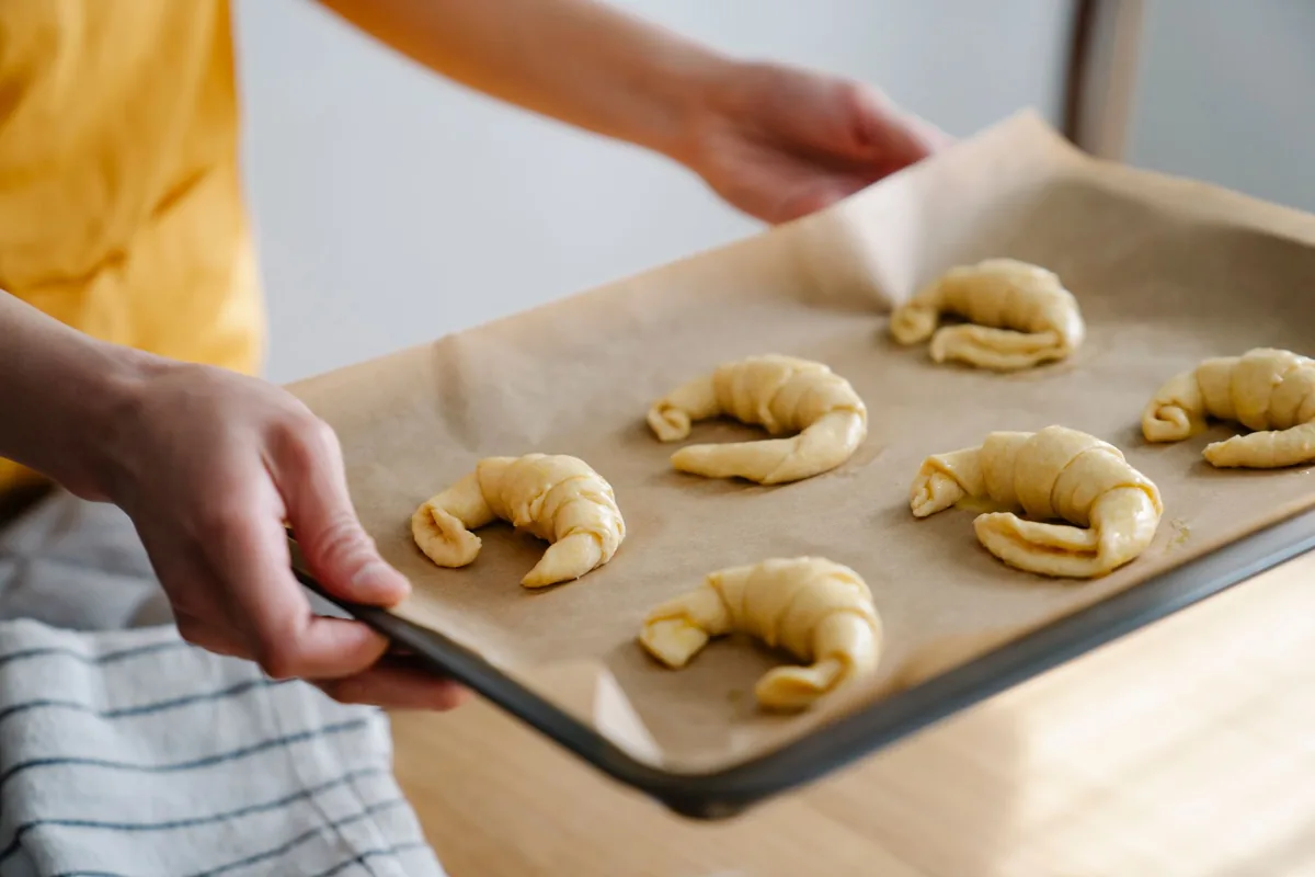 Parchment paper on a pan