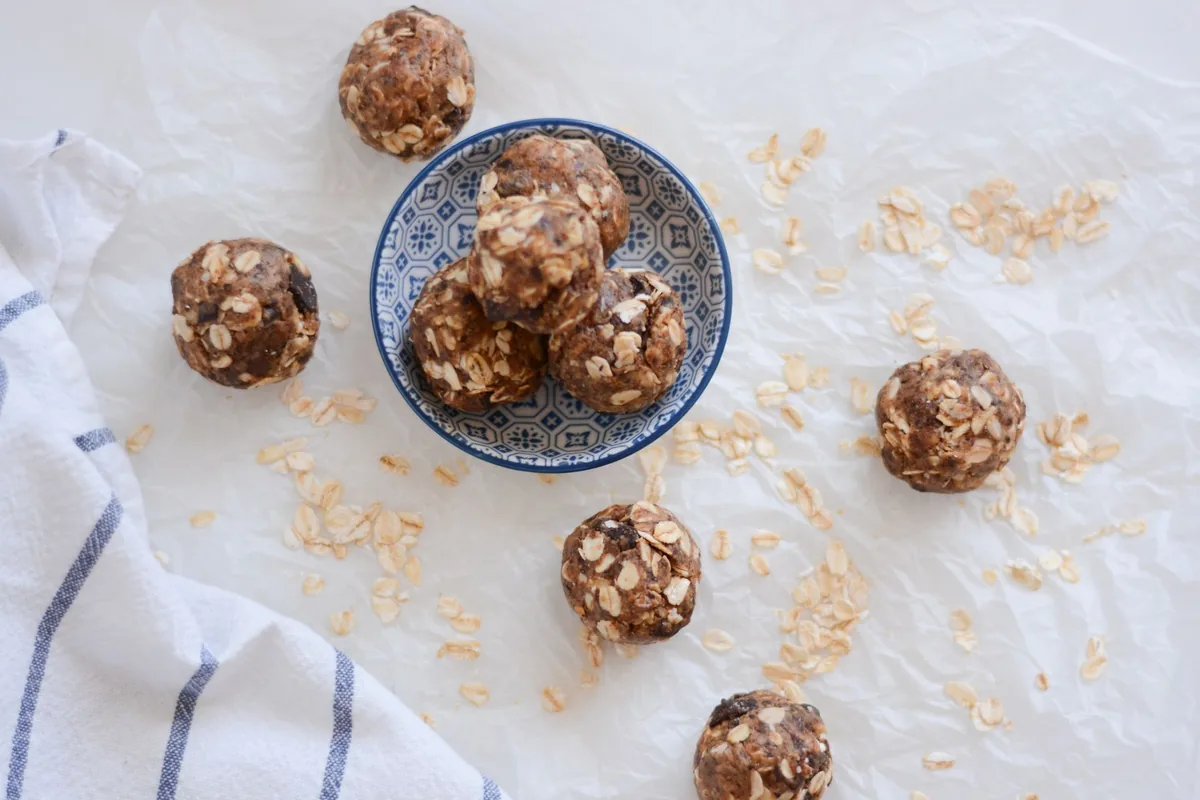 Oatmeal energy bites on a plate