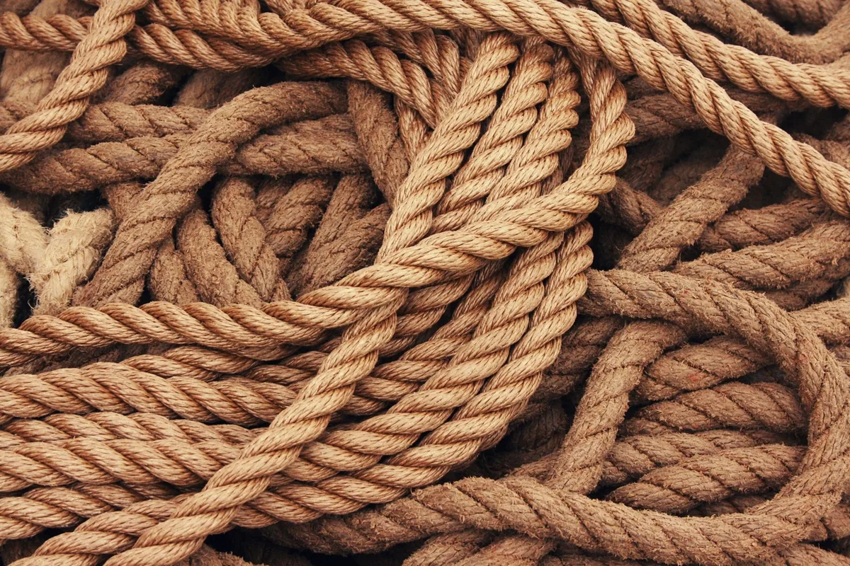 Rope cut on a bench