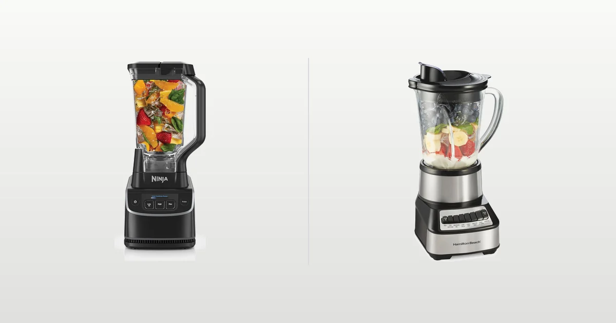 Ninja UltraCrush and Hamilton Beach Wave Crusher blenders compared side by side