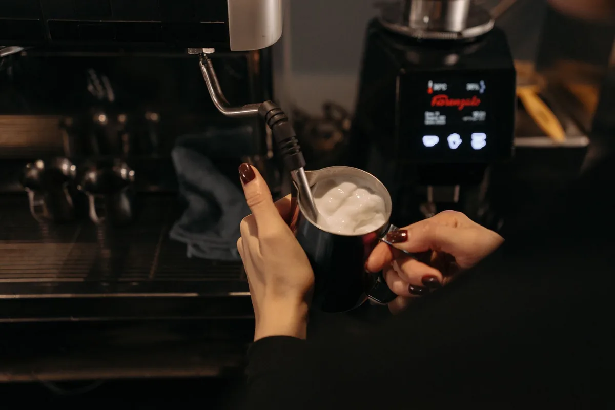 Steaming milk with a wand