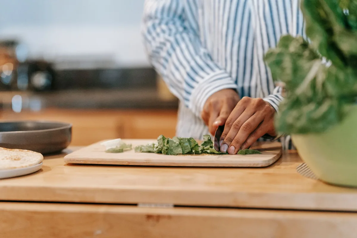 Vegetables on a wooden cutting board