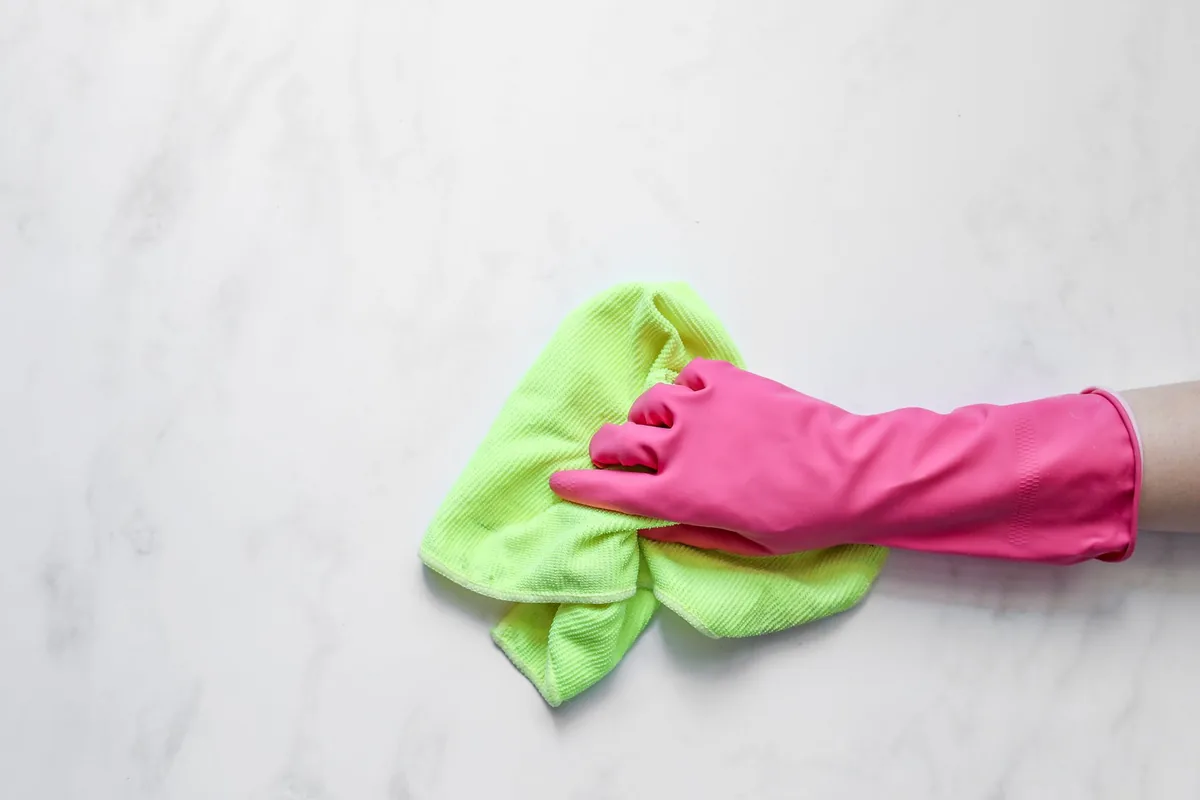 Wiping down a surface