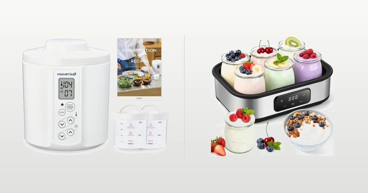 TANICA YOGURTiA and ANZKTOS yogurt makers compared side by side