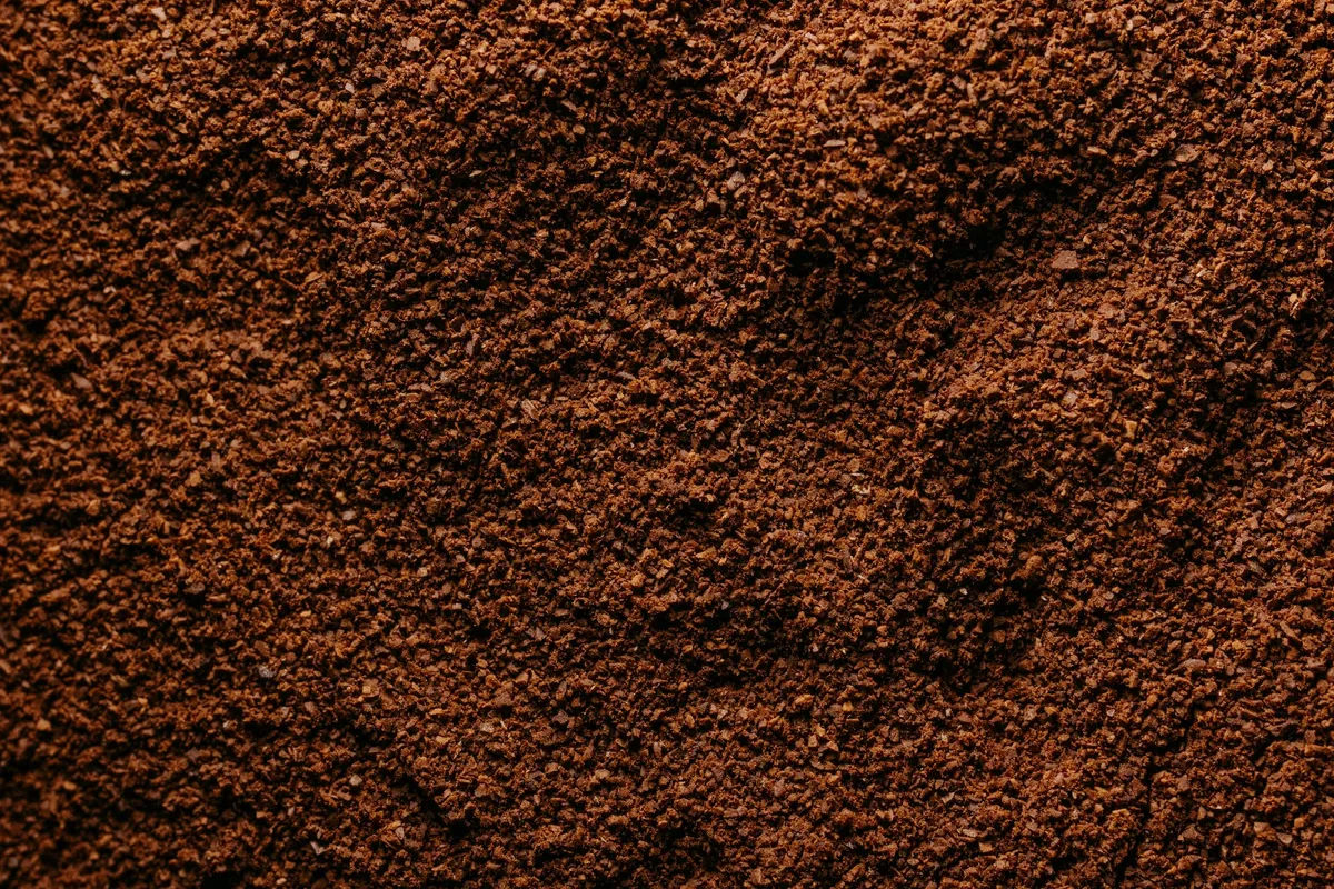 Close-up of finely ground coffee
