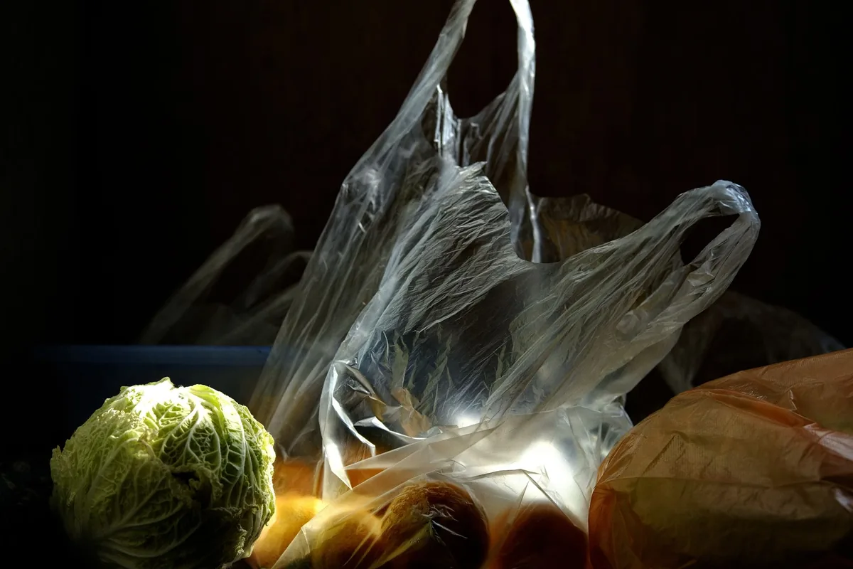 Sealed bags of frozen mixed vegetables laid flat on a light surface